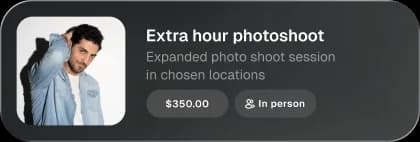 Extra hour photoshoot